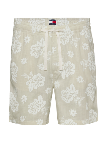 TOMMY JEANS - Korte broek katoen - Beige - Tjm Slub Aop Beach Short - Dm0Dm21947