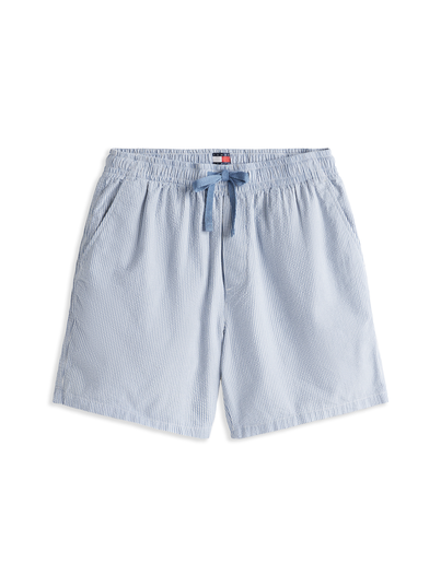 TOMMY JEANS - Korte broek katoen - Lichtblauw - Tjm Seersucker Stp Beach Short - Dm0Dm21946