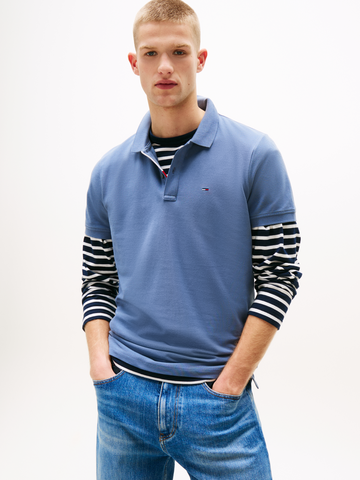 Tommy Jeans - Polo - Blauw - Dm0Dm20676 - Slim Placket Polo Ext