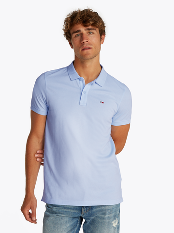 TOMMY JEANS - Polo - Lichtblauw - Tjm Slim Placket Polo - Dm0Dm20676