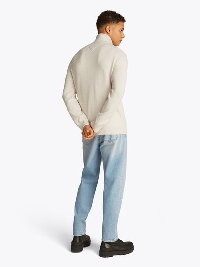 Tommy Jeans - Sweater vest - Beige - Dm0Dm21301 - Tjm Slim Linear Fz Sweater