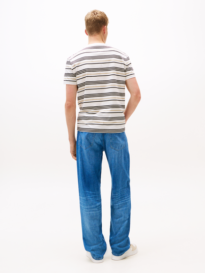 Tommy Jeans - T-shirt korte mouw - Beige - Reg S Flag Stripe Tee - Dm0Dm21784