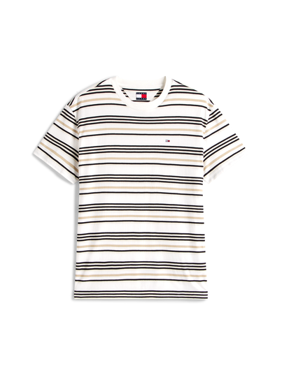 Tommy Jeans - T-shirt korte mouw - Beige - Reg S Flag Stripe Tee - Dm0Dm21784