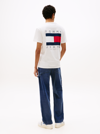 Tommy Jeans - T-shirt korte mouw - Ecru - Reg Flag Graph Bckprnt T Ext - Dm0Dm21910