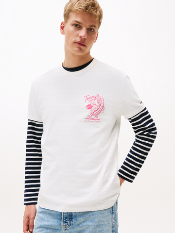 Tommy Jeans - T-shirt korte mouw - Ecru - Reg Novelty Fair Tee Ext - Dm0Dm21829
