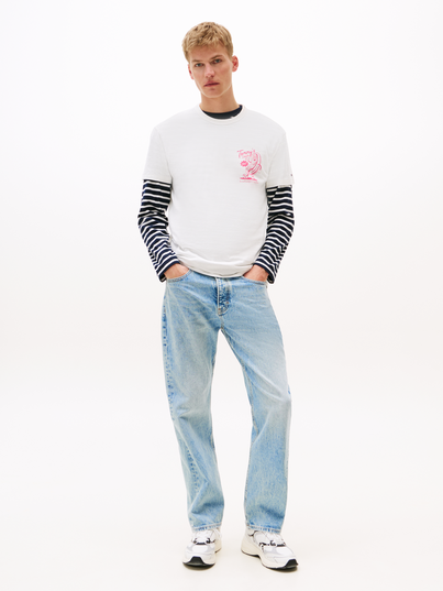 Tommy Jeans - T-shirt korte mouw - Ecru - Reg Novelty Fair Tee Ext - Dm0Dm21829