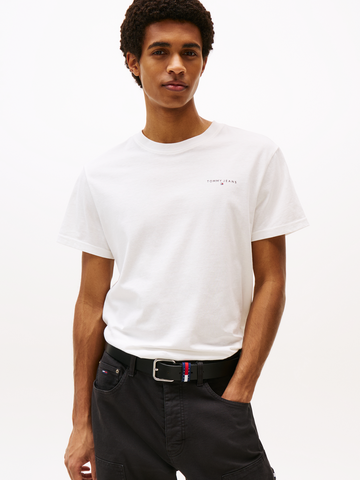 Tommy Jeans - T-shirt korte mouw - Ecru - Slim Linear Chest Tee Ext - Dm0Dm21780
