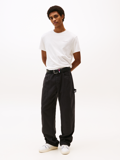 Tommy Jeans - T-shirt korte mouw - Ecru - Slim Linear Chest Tee Ext - Dm0Dm21780