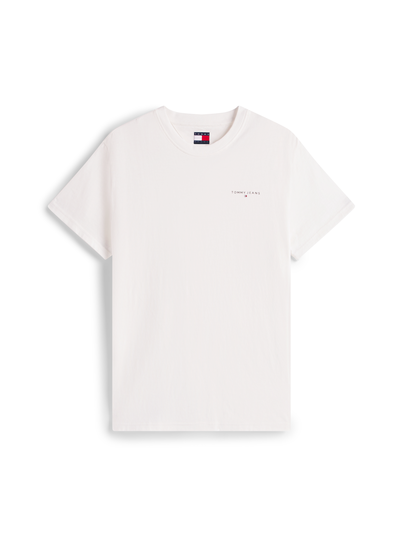 Tommy Jeans - T-shirt korte mouw - Ecru - Slim Linear Chest Tee Ext - Dm0Dm21780