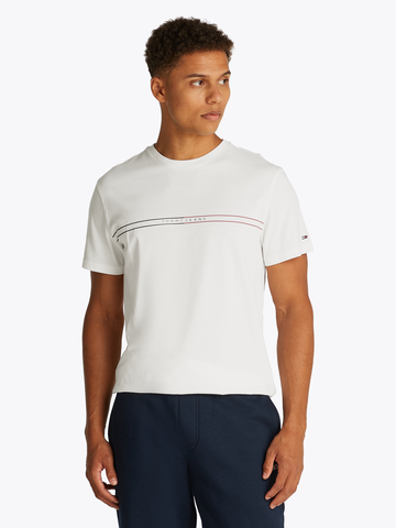 TOMMY JEANS - T-shirt korte mouw - Ecru - Tjm Slim Entry Graphic Tee - Dm0Dm20779