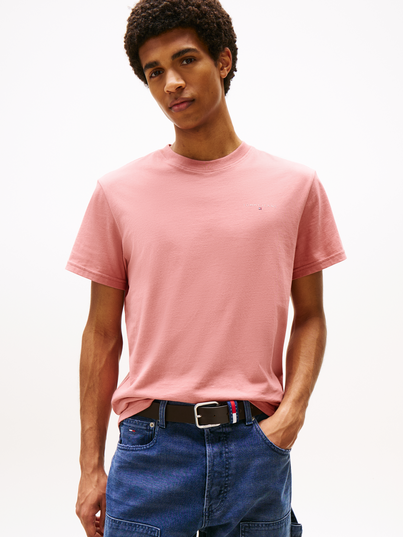 Tommy Jeans - T-shirt korte mouw - Fuchsia - Dm0Dm21780 - Slim Linear Chest Tee Ext