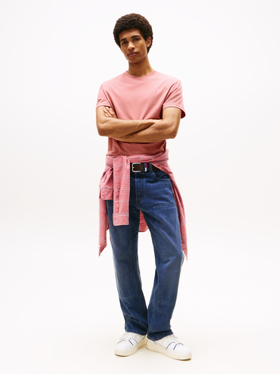 Tommy Jeans - T-shirt korte mouw - Fuchsia - Dm0Dm21780 - Slim Linear Chest Tee Ext