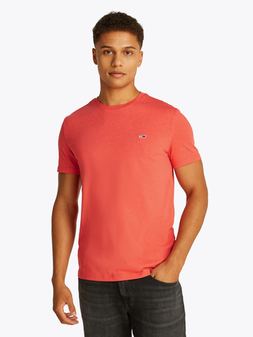 TOMMY JEANS - T-shirt korte mouw - Koraal - Tjm Xslim Jaspe Htr Tee - Dm0Dm20363