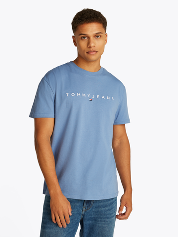 TOMMY JEANS - T-shirt korte mouw - Lichtblauw - Tjm Reg Linear Logo Tee - Dm0Dm20744