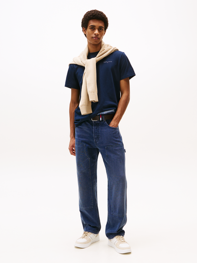 Tommy Jeans - T-shirt korte mouw - Marineblauw - Slim Linear Chest Tee Ext - Dm0Dm21780