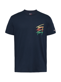 TOMMY JEANS - T-shirt korte mouw - Marineblauw - Tjm Reg Twisted Signtr Tee - Dm0Dm20771