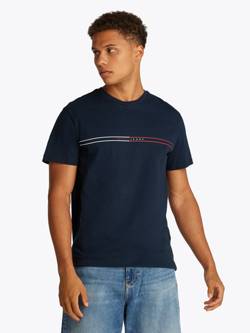 TOMMY JEANS - T-shirt korte mouw - Marineblauw - Tjm Slim Entry Graphic Tee - Dm0Dm20779