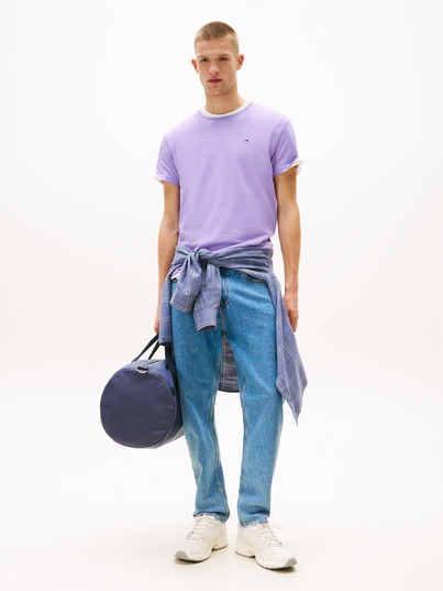 Tommy Jeans - T-shirt korte mouw - Paars - Dm0Dm04411 - Xslim Jersey Tee Ext