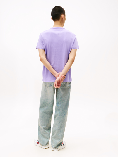 Tommy Jeans - T-shirt korte mouw - Paars - Dm0Dm20740 - Slim Essential Flag Tee Ext
