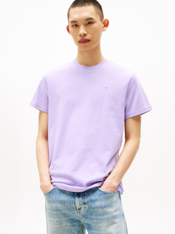 Tommy Jeans - T-shirt korte mouw - Paars - Dm0Dm21780 - Slim Linear Chest Tee Ext