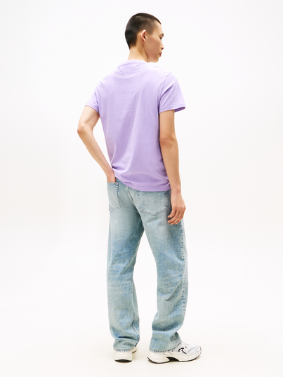 Tommy Jeans - T-shirt korte mouw - Paars - Dm0Dm21780 - Slim Linear Chest Tee Ext