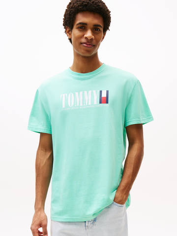 Tommy Jeans - T-shirt korte mouw - Petrol - Reg Tommy Dna Flag Tee Ext - Dm0Dm21941