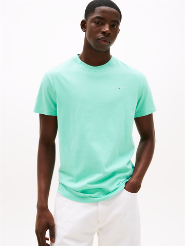 Tommy Jeans - T-shirt korte mouw - Petrol - Slim Linear Chest Tee Ext - Dm0Dm21780