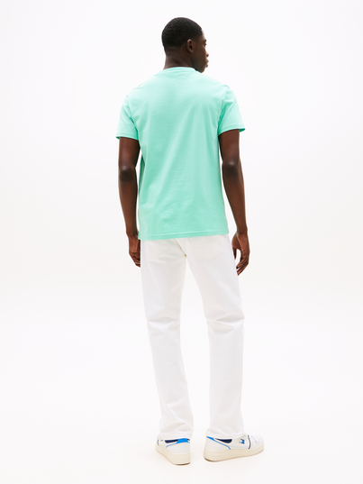 Tommy Jeans - T-shirt korte mouw - Petrol - Slim Linear Chest Tee Ext - Dm0Dm21780