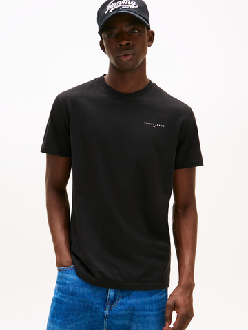Tommy Jeans - T-shirt korte mouw - Zwart - Slim Linear Chest Tee Ext - Dm0Dm21780