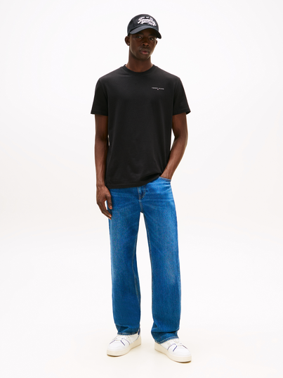 Tommy Jeans - T-shirt korte mouw - Zwart - Slim Linear Chest Tee Ext - Dm0Dm21780