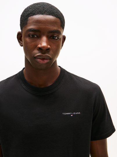 Tommy Jeans - T-shirt korte mouw - Zwart - Slim Linear Chest Tee Ext - Dm0Dm21780
