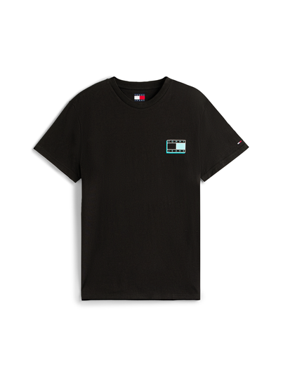 Tommy Jeans - T-shirt korte mouw - Zwart - Slim Pop Color Flag Tee Ext - Dm0Dm21577