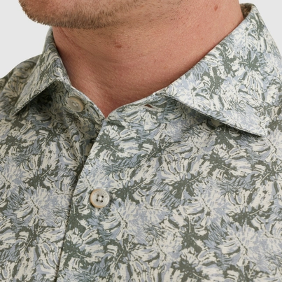 Vanguard - Overhemd korte mouw - Wit - Vsis2503232 - Short Sleeve Shirt Printed Tencel