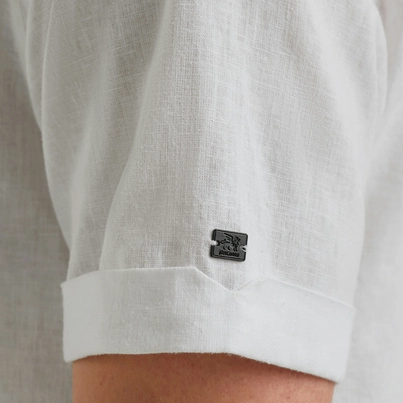 Vanguard - Overhemd korte mouw - Wit - Vsis2505280 - Short Sleeve Shirt Linen Cotton bl
