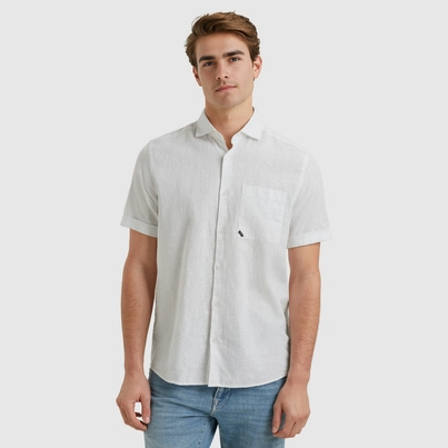 Vanguard - Overhemd korte mouw - Wit - Vsis2505280 - Short Sleeve Shirt Linen Cotton bl