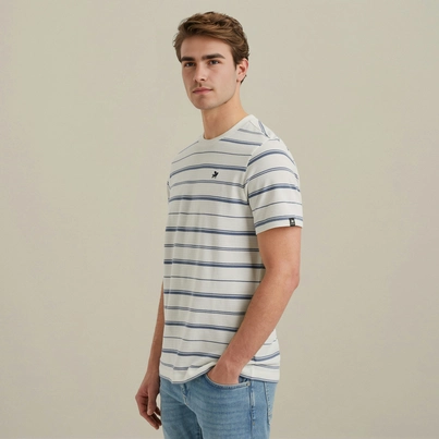 Vanguard - T-shirt korte mouw - Wit - Vtss2505551 - Short sleeve r-neck pique texture