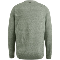 Vanguard - Trui met ronde hals - Donkergroen - Crewneck cotton linen blend
