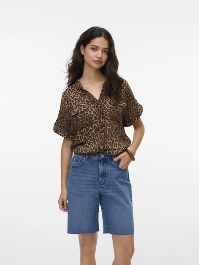 Vero Moda - Blouse korte mouw - Dierenprint - Vmbumpy Ss Shirt Aop Wvn - 10331923