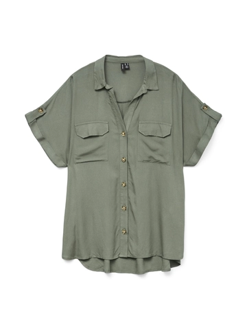 Vero Moda - Blouse korte mouw - Groen - Vmbumpy Ss Shirt Wvn - 10310139