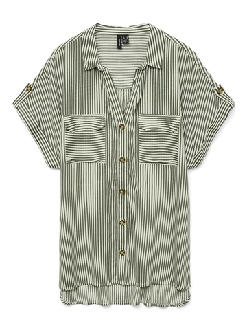 Vero Moda - Blouse korte mouw - Groen - Vmbumpy Ss Shirt Wvn - 10310139