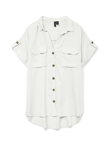 Vero Moda - Blouse korte mouw - Wit - Vmbumpy Ss Shirt Wvn - 10310139