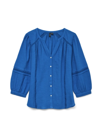 Vero Moda - Blouse lange mouw - Blauw - Vmolya 3/4 Top Wvn - 10324614