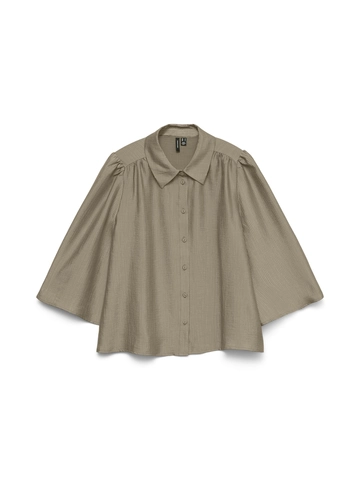 Vero Moda - Blouse lange mouw - Bruin - Vmvivia 2/4 Top Wvn Exp - 10338165