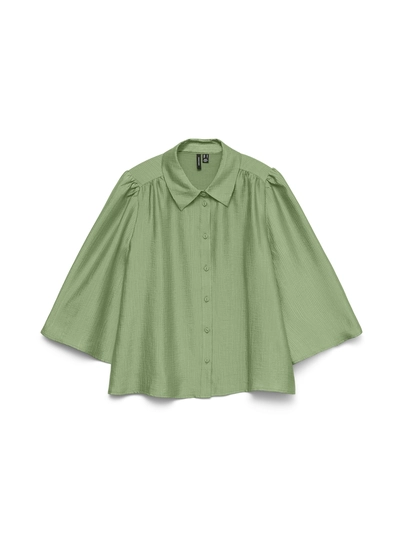 Vero Moda - Blouse lange mouw - Groen - Vmvivia 2/4 Top Wvn Exp - 10338165