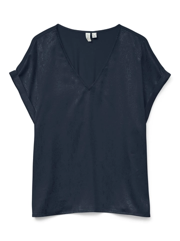Vero Moda - Blouse lange mouw - Marineblauw - Vmblaise L/S V-Neck Shirt - 10327831