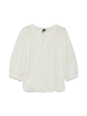Vero Moda - Blouse lange mouw - Wit - Vmolya 3/4 Top Wvn - 10324614