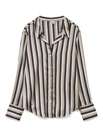 Vero Moda - Blouse lange mouw - Zilver - Vmblaise L/S V-Neck Shirt - 10327831