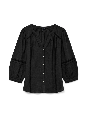 Vero Moda - Blouse lange mouw - Zwart - Vmolya 3/4 Top Wvn - 10324614