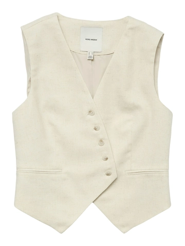 Vero Moda - Gilet - Ecru - Vmflorence Sl Linen Waistcoat - 10306673