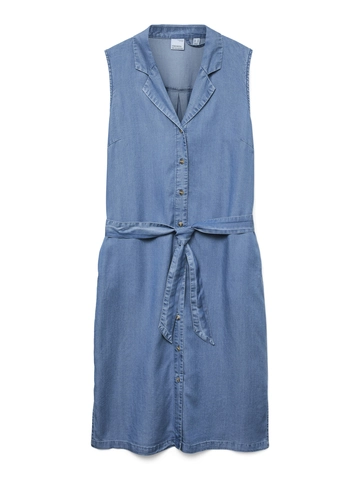 Vero Moda - Jurk - Donkere denim - Vmbree Sl Blk Shirt Tencel Dre - 10304888